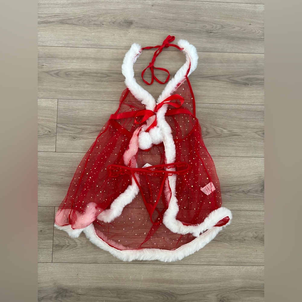 Festive Sheer Robe with Matching Panty (unworn!)
